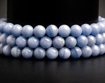 5/10 Stränge lila-blaue Spitzensteine, Edelsteinqualität, rund, 6 mm, 8 mm, 10 mm, lose Perlen