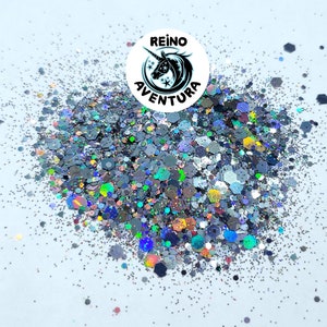 Gunmetal Holographic, Glitter Mix ,Chunky, Confetti, Nail Deco, Resin Fillers, Rainbow, Miniatures, Color Shifting