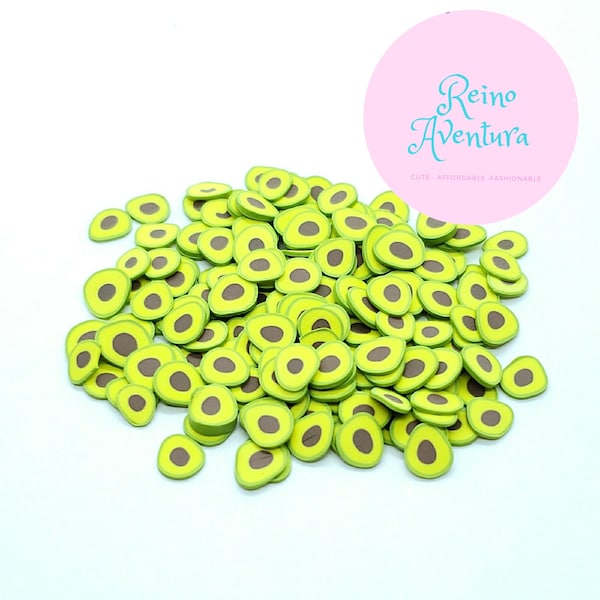 Avocado Slices, Fimo Cane, Clay Sprinkles, Fimo Slices, Embellishments, Nail Deco, Resin Fillers, For Resin, Craft Miniatures, Dollhouse