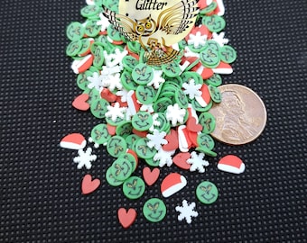 The Mean One Christmas Mix, New Design, 5mm Clay Slices, 1oz bag, Nail Deco, Resin Fillers, Craft, Halloween, Tumbler, Snow Globe