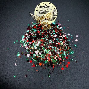 Poisoned Apple Chunky Holographic Mix,  Glitter, Nail Deco, Resin Fillers, Rainbow, Halloween