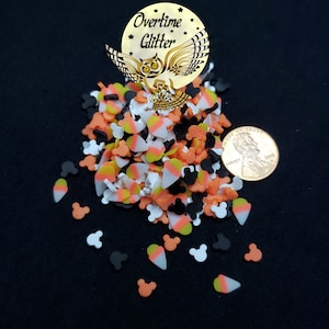 Candy Corn Mix, Clay Slices, Sprinkles, Fimo Slices, Nail Deco, Resin Fillers, For Shakers, Craft, Miniatures, Dollhouse, Halloween