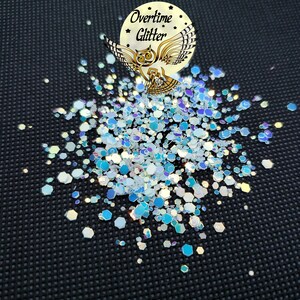 Opal Glow in the Dark Glitter, Chunky Glitter Mix, Color Shift, Confetti, Sprinkles, Nail Deco, Resin Fillers, Halloween, Kawaii