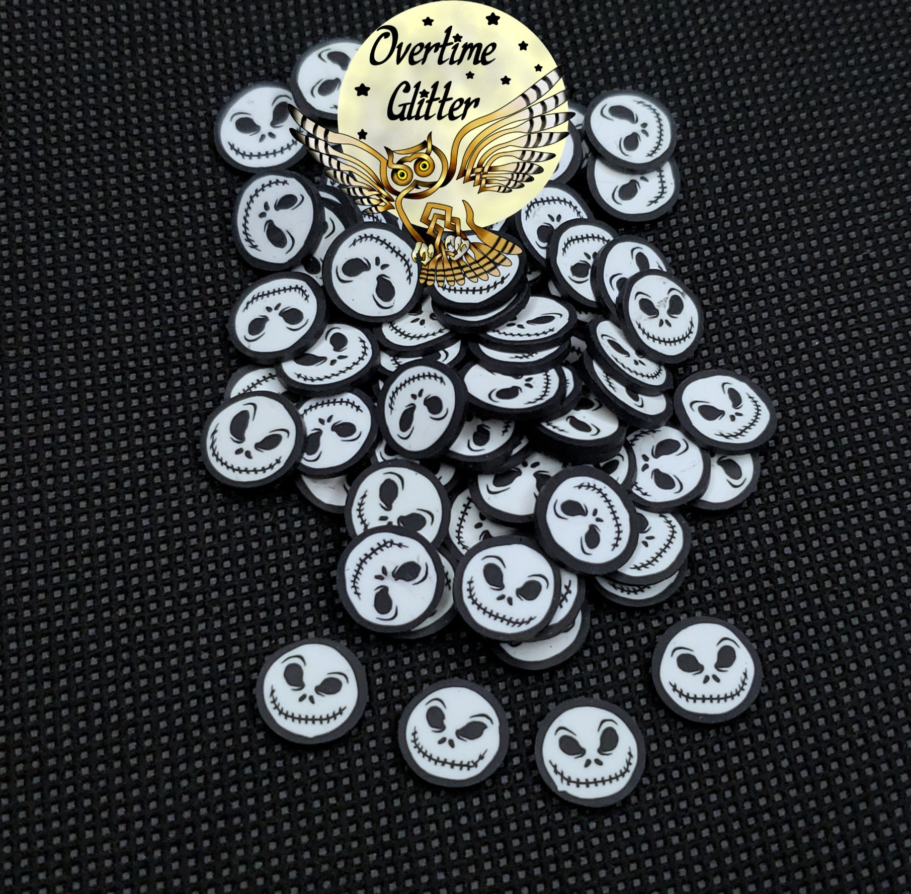 Jack Skellington, New Design, 10mm Fimo Cane, Clay Slices, Embellishm…