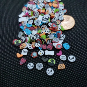 NBC Mega Mix 5mm, New, Clay Sprinkles, Fimo Slices, Slime Fillers, Nail Deco, Resin Fillers, Craft Miniatures, Halloween, Jack, Sally, Oogie