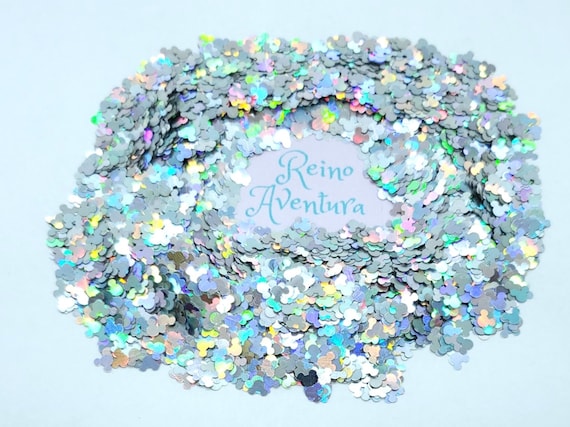 4mm Mouse Head,Silver,Glitter,Holographic,Mirror,Silver,Chunky,Confetti,Nail Deco,Resin Fillers,Rainbow,Kawaii,Miniatures,Dollhouse