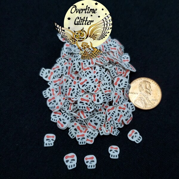 Skull Clay Slices, Sprinkles, Fimo Slices, Nail Deco, Resin Fillers, For Shakers, Craft, Miniatures, Dollhouse, For Slime