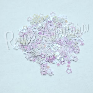 White Color Shift Stars, Hallow Stars, Glitter, Chunky Glitter,