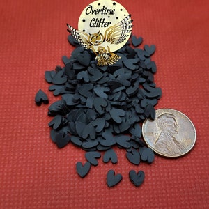 Black Heart Clay Sprinkles, 5mm Fimo Slices, Embellishments, Nail Deco, For Resin,Slime Fillers, Craft Miniatures, Valentines