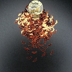 Metallic Orange Bats, 8mm Chunky Glitter, Confetti, Sprinkles, Nail Deco, Resin Fillers, Halloween, Kawaii, For Tumblers, Snowglobe, Slime