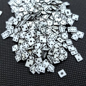 Lucky Dice, 5mm, Domino, Fimo Cane, Clay Sprinkles, Fimo Slices, Embellishments, Nail Deco, Resin Fillers, Craft Miniatures, Dollhouse