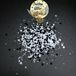 Cookies N&#39; Cream Chunky Mix, Glitter, Black And White, Nail Deco, Resin Fillers, Rainbow, Halloween