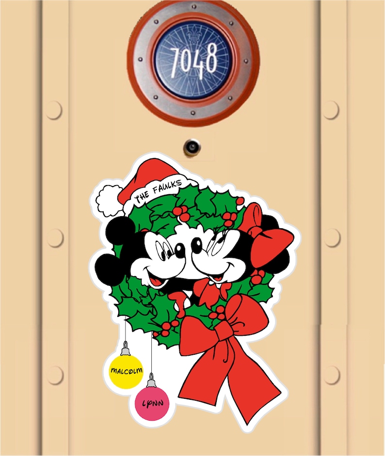 Disney Cruise Christmas Door Wreath with personalized Etsy