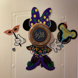 Disney Cruise Door Magnet Mardi Gras Minnie Mouse Made from Magnetic Sheeting, Not laminated paper image 4