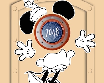 Disney Cruise Door Magnets Steamboat Minnie and option of customized little Mickey and Minnie