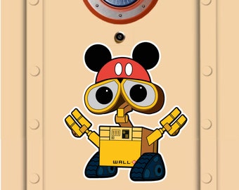 Disney Cruise Door Magnets Wall-e magnet with Mickey Ear Hat - Real magnet - not laminated paper