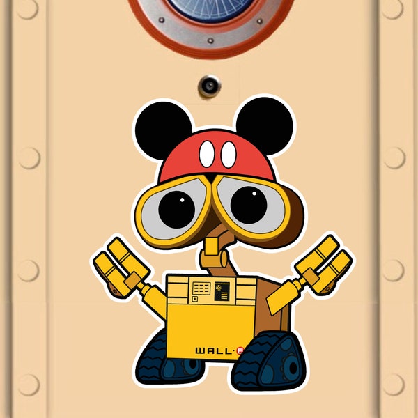 Disney Cruise Door Magnets Wall-e magnet with Mickey Ear Hat - Real magnet - not laminated paper