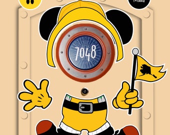 Disney Cruise Door Magnets Mickey en Alaska Real con pequeños Mickey y Minnies personalizados - Imanes reales troquelados
