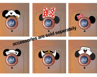 Disney Cruise Door Magnet hats or bows add-on to go with Mickey and Minnie Mouse door magnets