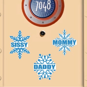 Disney Cruise Door Magnets Snowflakes. Real Die Cut Magnets, Not laminated Paper