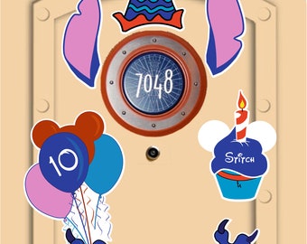 Disney Cruise Stitch Birthday Magnet Package (not paper) Personal Cupcake, Hat, and Balloons