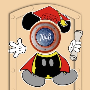 Disney Cruise Graduation Cap and Gown Mickey Mouse  Use your School Color or Disney Colors!