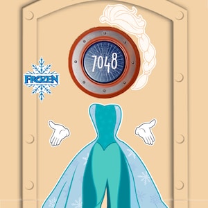 Disney Cruise Door Magnets Elsa from Frozen Disney Princess Real Magnets Stick right to door, no laminated paper