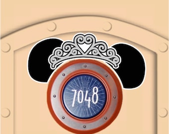 Disney Cruise Princess Tiara Door Magnet (not paper) Minnie Mouse Princess