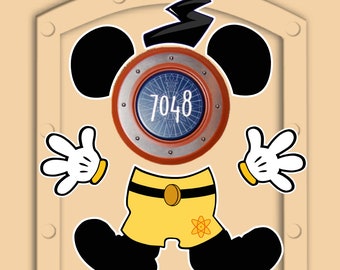 Disney Cruise Door Powerline Mickey Mouse with Mickey Ears