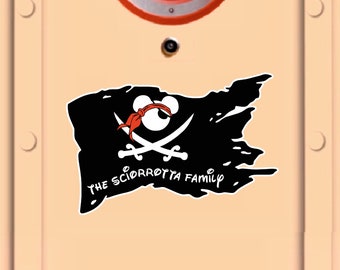 Disney Cruise Door Pirate Flag  Customized name banner (not paper) Little Pirates Ordered Seperately