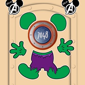 Disney Cruise Door Magnets Hulk with Avengers Super Heroes - Real Magnets - Not Laminated Paper