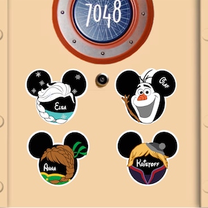 Disney Cruise Door Frozen Mickey Magnets Elsa Olaf Anna & Kristoff