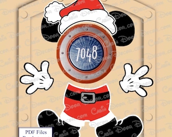 Disney Cruise Door Christmas-grafik Klar att skrivas ut - PDF-format av Musse Pigg-tomten