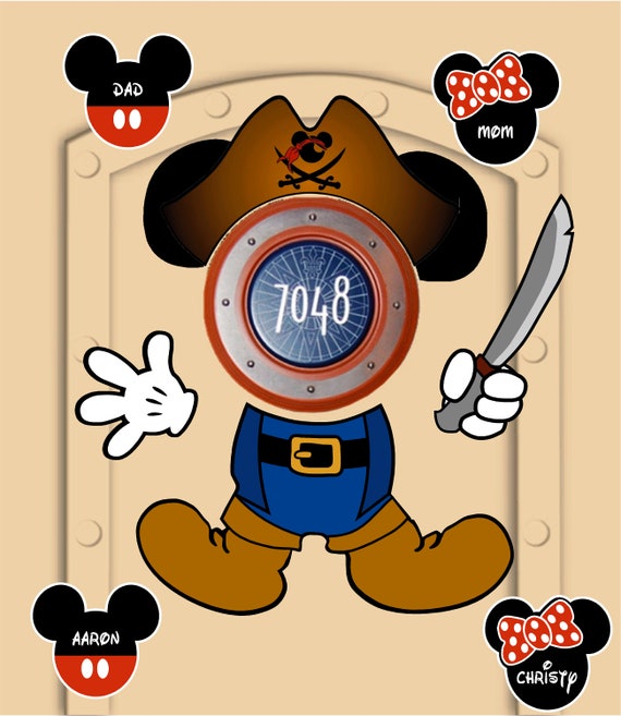 Disney Cruise Door Magnets Pirate Mickey Mouse With Customized