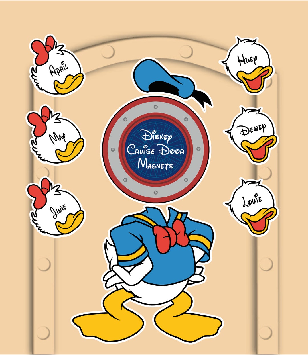 Disney Cruise Door Magnets Donald Duck With Personlized Huey Dewey and Louie, April May and June (no Paper) - Etsy disney-cruise-door-magnets-donald-duck-with-personlized-huey-dewey-and-louie-april-may-and-june-no-paper-etsy
