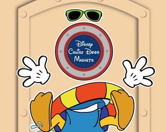 Disney Cruise Door Magnets Donald Duck at the Beach - These are real Magnets Not just laminated Paper