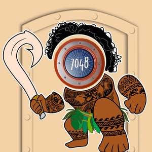 Disney Cruise Door Magnets Maui Demi God from Moana - Real Magnets - Not Laminated Paper