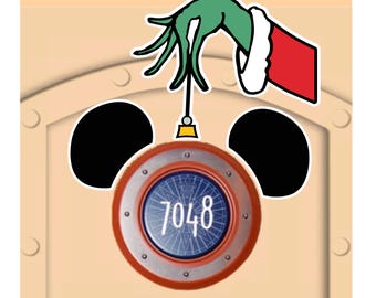 Disney Cruise Christmas Holiday Hand Stealing Christmas. Die Cut Magnets, No Laminated Paper, thick magnet - Sticks right to door