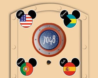 Disney Cruise Magnets Port flags (to be shown soon) for Cruise Door. Real Die Cut Magnets, Not Laminated Paper