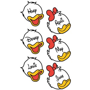 Huey Dewey and Louie Duck or Cousins April May and June Custom Magnets for Disney Cruise Door Nephews of Donald Duck