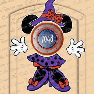 Disney Cruise Door Magnets Witch Minnie Mouse with Customized Mickey and Minnie magnets for family