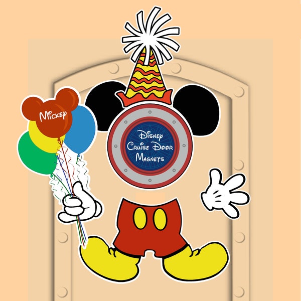 Disney Cruise Birthday Magnet Package (not paper) Personal Cupcakes, Balloons & Hat