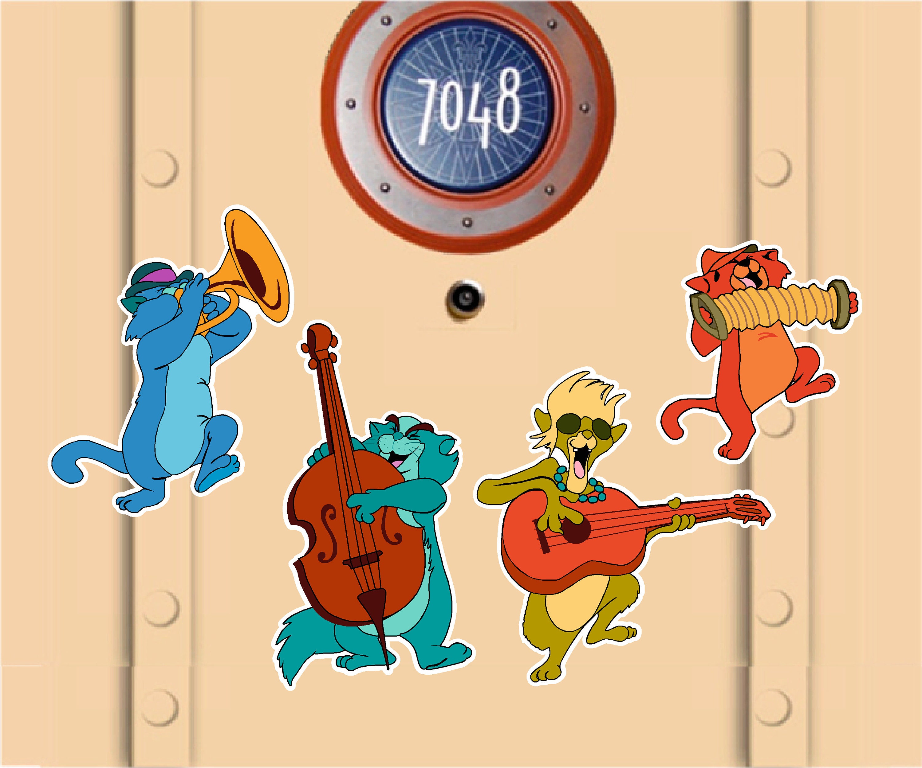 The Aristocats Alley Cats Musicians Disney Cruise Door Magnets