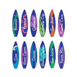 Disney Cruise Door Magnets Stitch with personlized surf boards for family not paper image 2