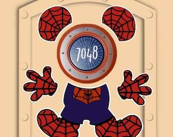 Disney Cruise Door Spiderman png Downloadable Artwork for print and cut
