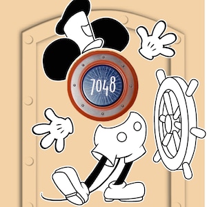 Disney Cruise Door Magnets Steamboat Willie Mickey Mouse