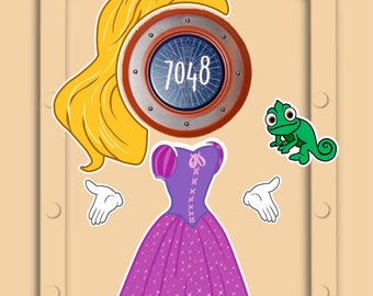 Disney Cruise Door Magnets Rapunzel from Tangled Disney Princess with Pascal Real Magnets Stick right to door, no laminated paper