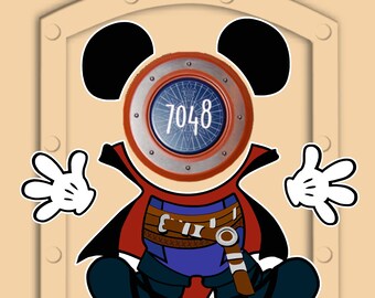 Disney Cruise Door Magnets Dr Strange Mickey Mouse Real Die cut Magnets, Stick right to door.