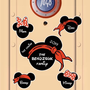 Disney Cruise Door Pirate Family Custom Mickey Mouse Pirate Magnets stick right to the door  (not paper)