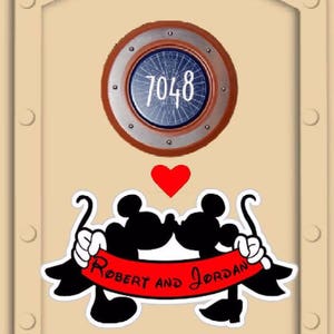 Disney Cruise Door Magnets Just Married, Happy Anniversary (not paper) Personalized